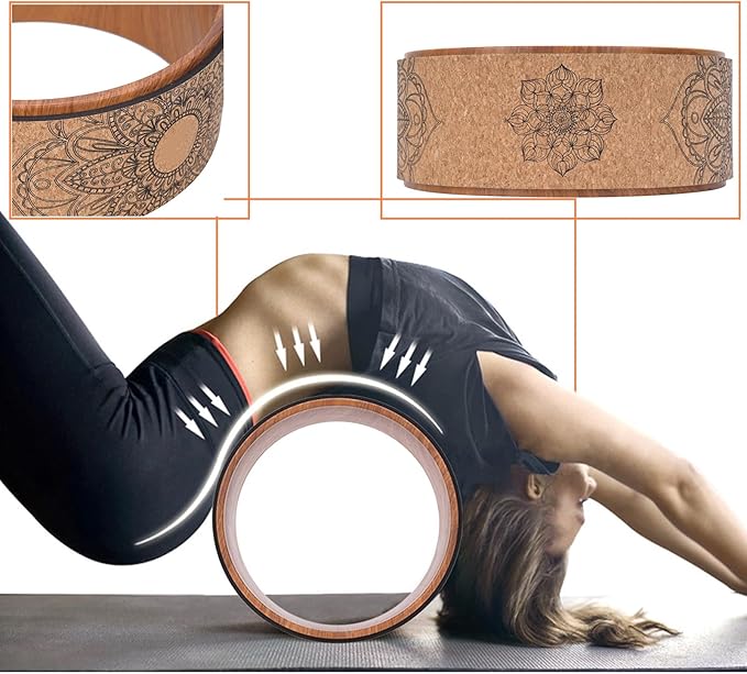 High Density PU Rubber Yoga Wheel for Stretching and Flexibility to Help Back Aches and Tension, Tear, Flexible Roller Designed, Extend Premium Back Roller