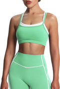 Aoxjox Women's Workout Sports Bras Takes Two Bra High Impact Training Fitness Running Yoga Crop Tank