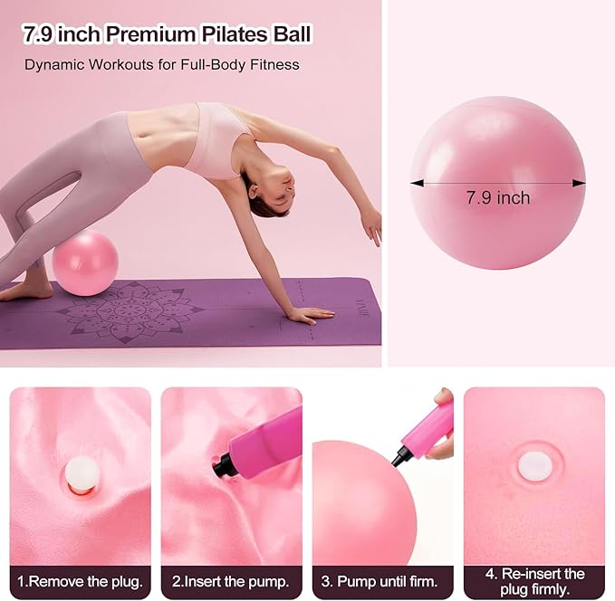 Pilates Kit, Home Pilates Workout Kit for Women, Pilates Equipment with Pilates Ring and Ball, Yoga Block & 5 Resistance Bands, Ankle Weights, Sliders & Grip Socks, Workout Guide Included