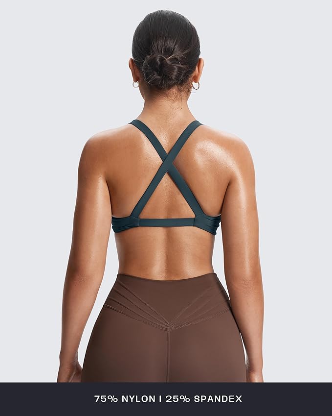 Aoxjox Women's Workout Sports Bras Fitness Satara Low Impact Bra Yoga Crop Tank