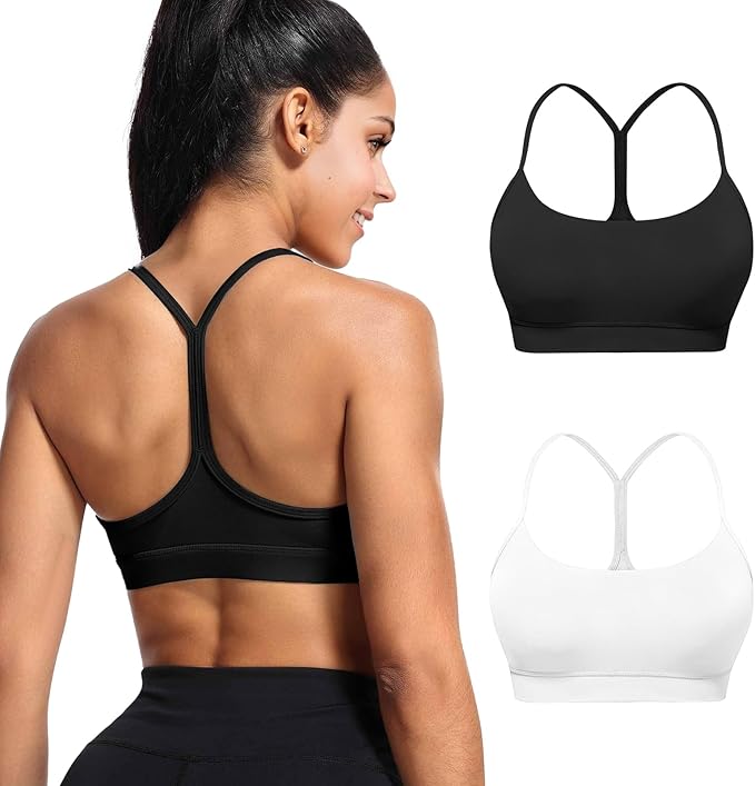 Buauty Sports Bra for Women, Y Back Light Support Workout Bra with Removable Pads for Yoga Pilates Gym
