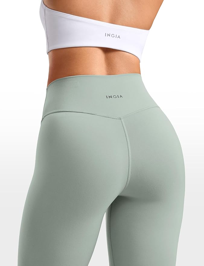INGIA Womens High Waisted No Front Seam Lounge Yoga Legging 25" Workout Tummy Control Gym Yoga Pants