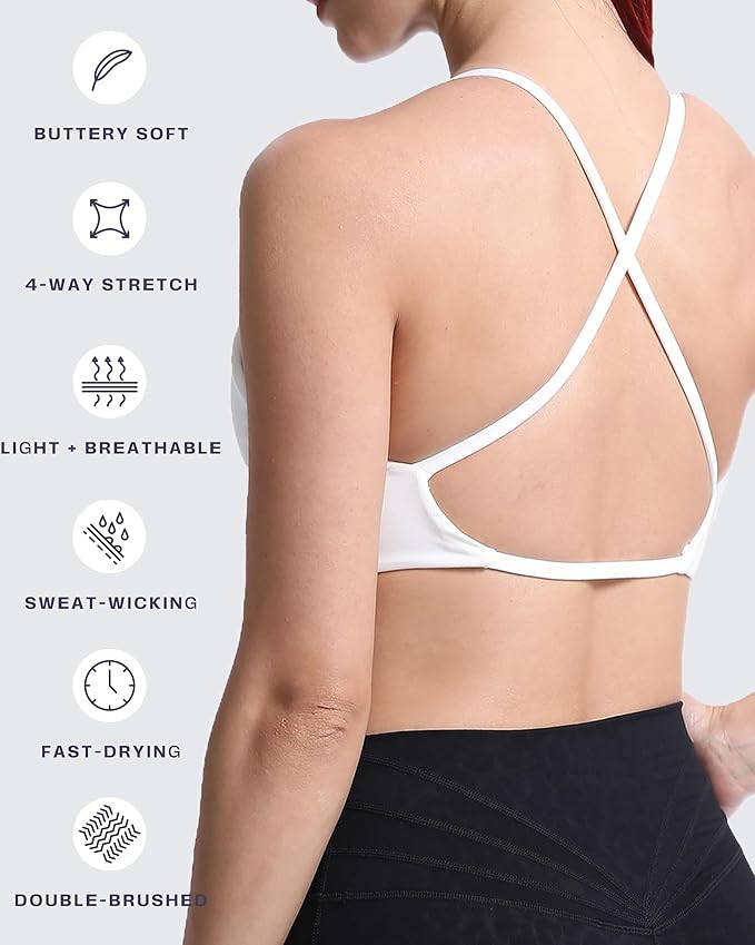 Aoxjox Women's Workout Sports Bras Fitness Metamorph Sienna Twist Bra Yoga Crop Tank