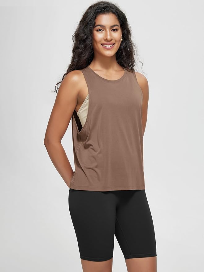 ODODOS 3-Pack Loose Tank Tops for Women Sleeveless Gym Athletic Workout Tops Yoga Shirts