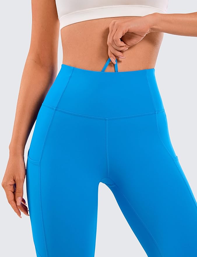 CRZ YOGA Naked Feeling Workout Leggings Pockets 25'' - High Waisted Womens Yoga Pants Running Tights