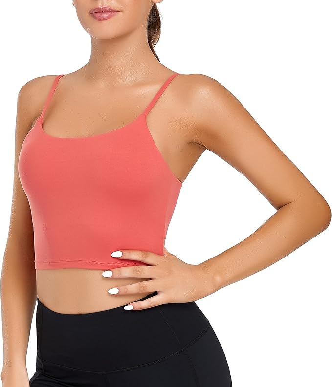 Lemedy Women Padded Sports Bra Fitness Workout Running Shirts Yoga Tank Top