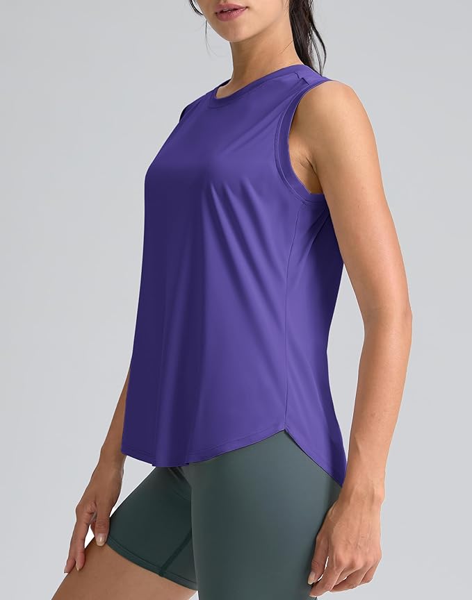 SANTINY Women's Sleeveless Workout Tops Breathable Lightweight Active Tennis Yoga Shirts Athletic Running Tank Tops for Women