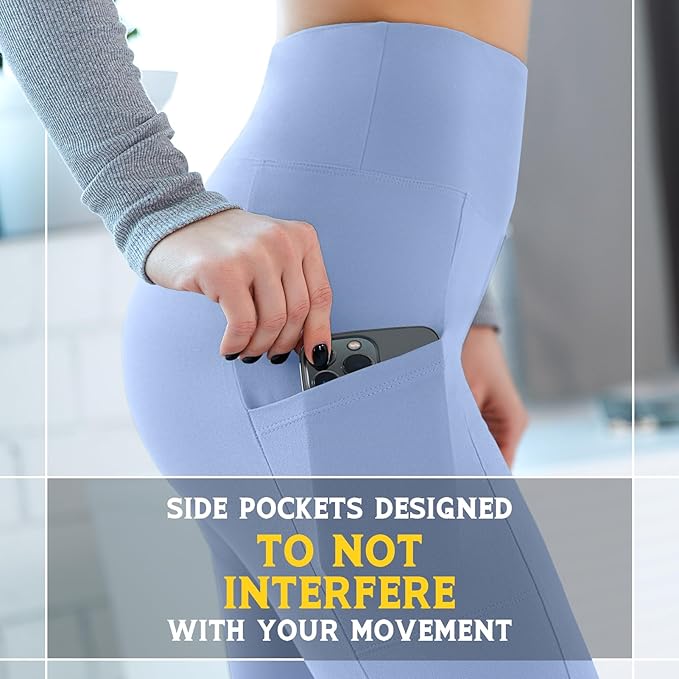 Walifrey Leggings with Pockets for Women, High Waisted Buttery Soft Womens Leggings for Gym Yoga Workout