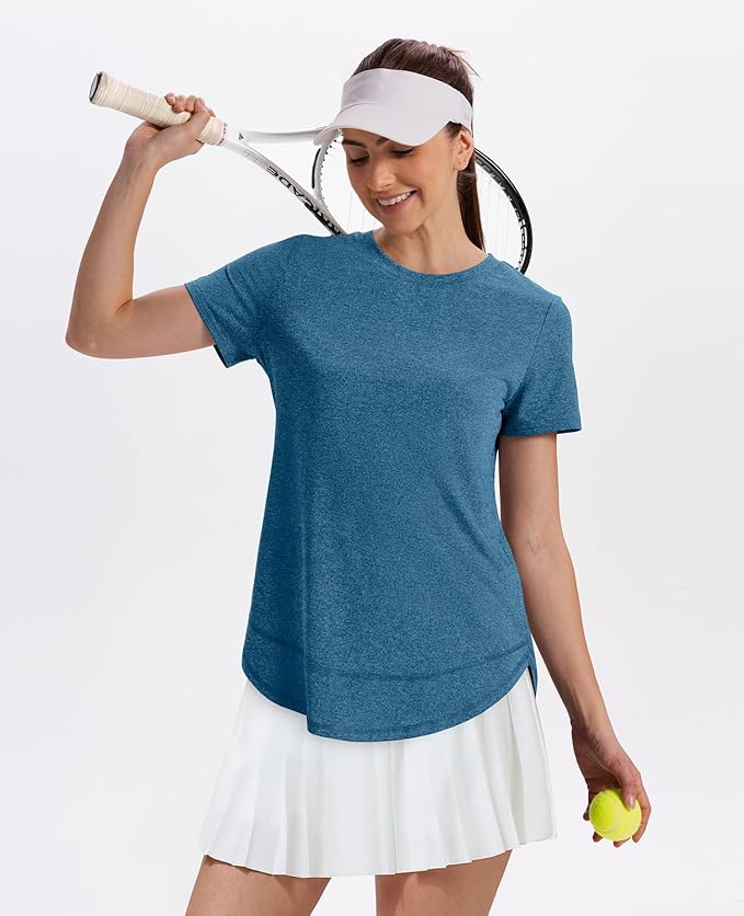 XIEERDUO Womens Workout Tops Short Sleeve Shirts Quick Dry Outfits for Hiking Running S-3XL