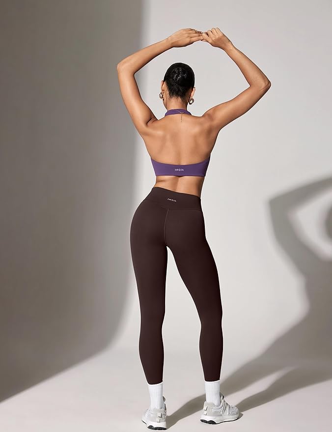 INGIA Womens High Waisted No Front Seam Lounge Yoga Legging 25" Workout Tummy Control Gym Yoga Pants