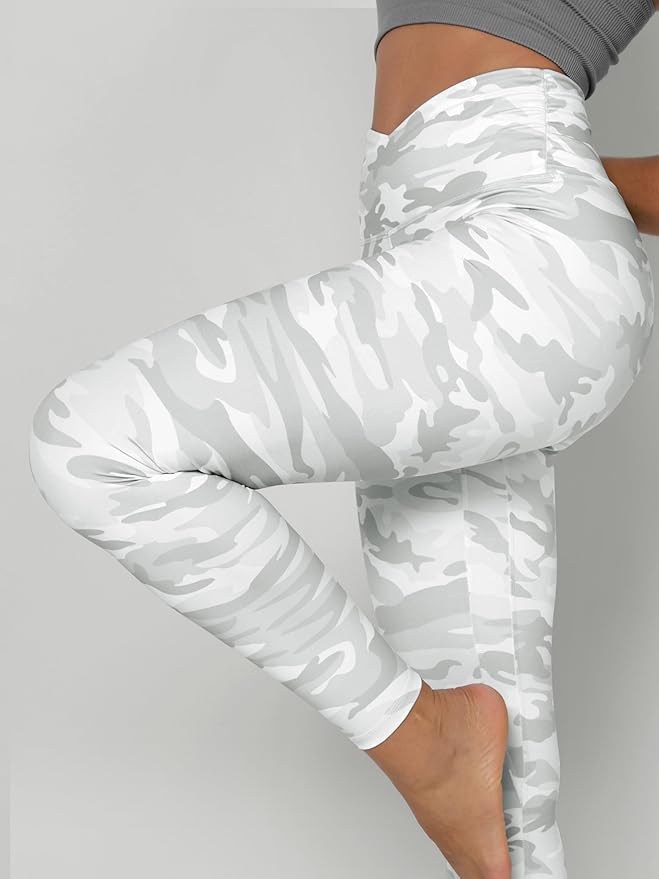 ODODOS Women's Cross Waist Yoga Leggings with Inner Pocket, 23"/25"/28" Gathered Crossover Workout Yoga Pants