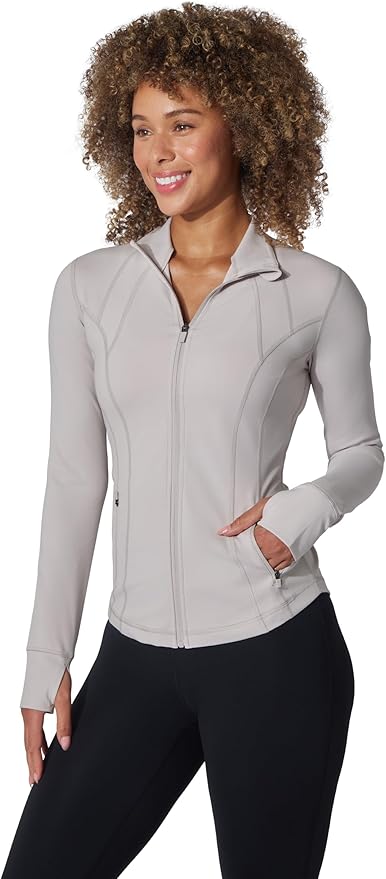 Yogalicious Womens Ultra Soft Lightweight Full Zip Yoga Jacket with Pockets