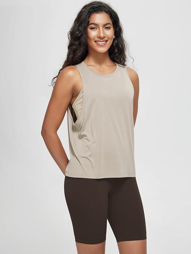 ODODOS 3-Pack Loose Tank Tops for Women Sleeveless Gym Athletic Workout Tops Yoga Shirts
