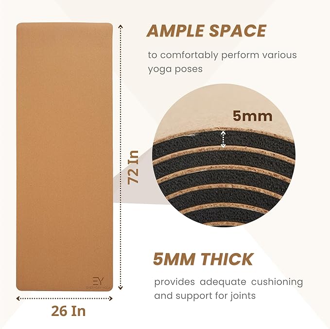 𝗘𝘃𝗲𝗿𝘆𝗱𝗮𝘆 𝗬𝗼𝗴𝗮 Mat Premium Edition, Non-Slip Exercise & Fitness Mat - Eco-Friendly, Anti-Tear, 3-5mm Thickness for Yoga, Pilates & Floor Workouts