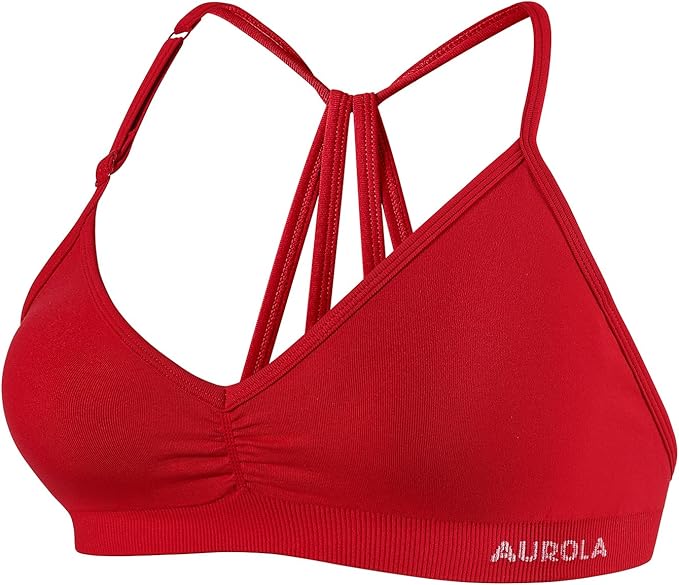 AUROLA Mercury Workout Sports Bras Women Athletic Removable Padded Backless Strapy Minimal Crop Top