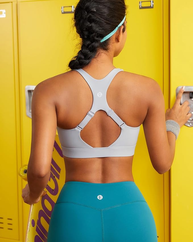 RUNNING GIRL High Impact Sports Bras for Women,Racerback Running Bra Workout Crop Tank Tops Longline Sports Bra Push up