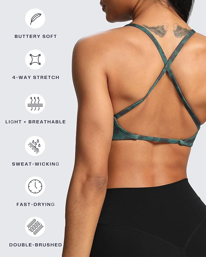 Aoxjox Women's Workout Sports Bras Fitness Metamorph Sienna Twist Bra Yoga Crop Tank