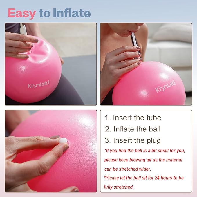 Small Exercise Ball, 9 Inch Mini Pilates Ball, Anti Burst and Slip Resistant Mini Yoga Ball for Stability, Fitness, Physical Therapy, Stretching & Core Strength Workout at Home Gym & Office