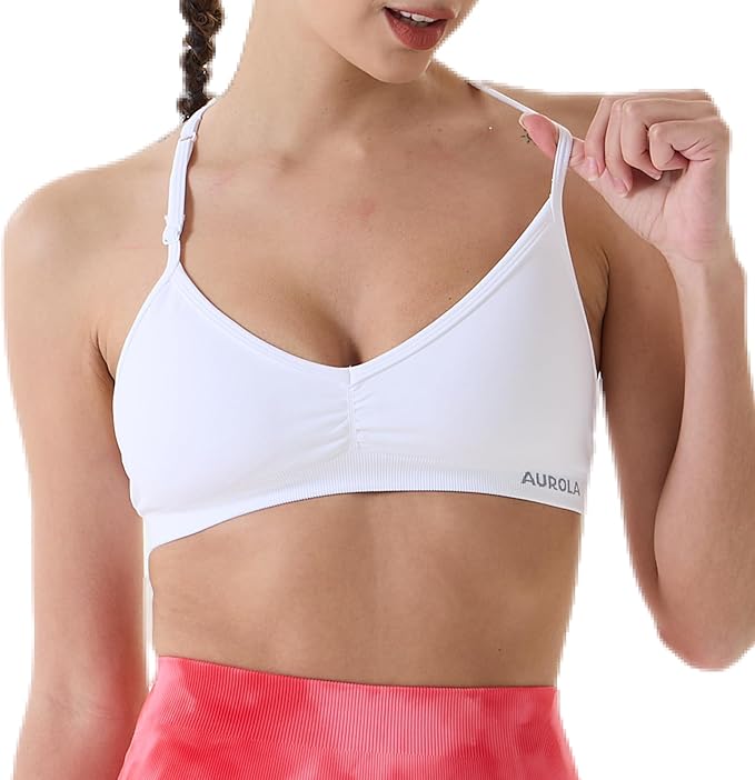 AUROLA Mercury Workout Sports Bras Women Athletic Removable Padded Backless Strapy Minimal Crop Top