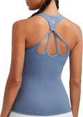 RUNNING GIRL Workout Tank Tops with Built in Bras for Women,Compression Shirt Strappy Back Athletic Yoga Tops