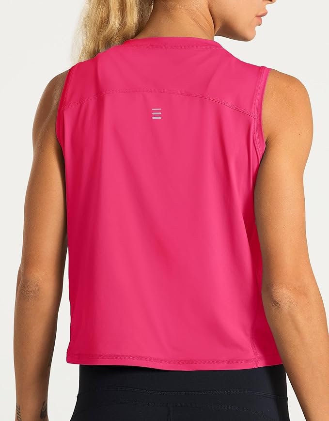 Dragon Fit Womens Ice Silk Workout Tank Tops Sleeveless Cropped Yoga Shirt for Running Gym Summer
