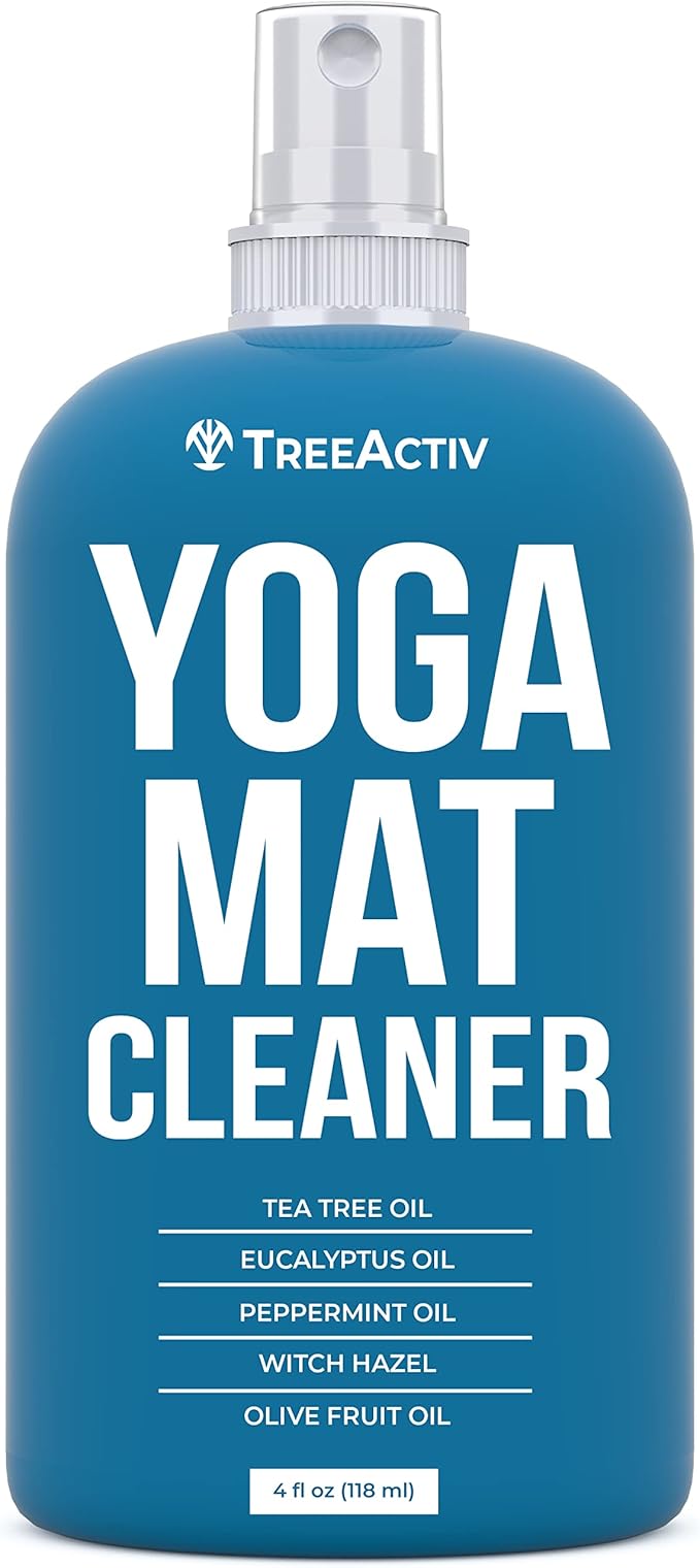 TreeActiv Yoga Mat Cleaner Spray, 4 fl oz, Cleaning Spray for Yoga Accessories, All Purpose Mat Spray for Gym Equipment, Workout Mat Spray With Tea Tree Oil, Yoga Mat Spray Cleaner, with 2000 Sprays