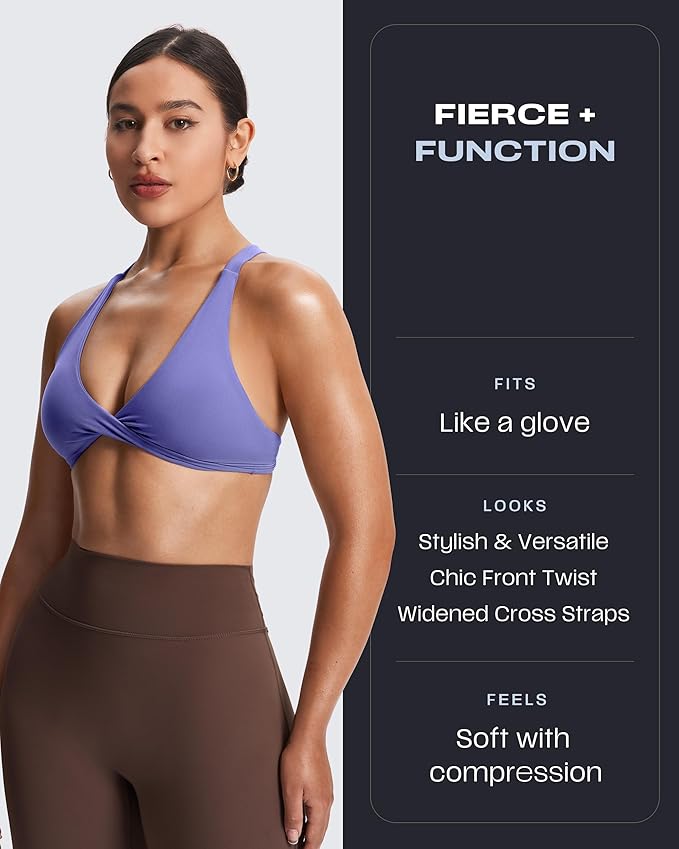 Aoxjox Women's Workout Sports Bras Fitness Satara Low Impact Bra Yoga Crop Tank