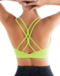 RUNNING GIRL Sports Bras for Women,Strappy Crisscross Back Padded Low Impact Running Sports Bra with Removable Cups
