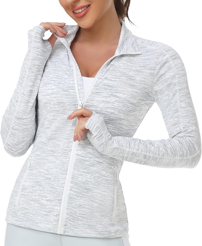 VUTRU Women's Workout Yoga Jacket Full Zip Running Athletic Track Jacket