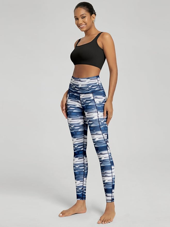 ODODOS Women's High Waisted Yoga Leggings with Pockets, Tummy Control Non See Through Workout Athletic Running Yoga Pants