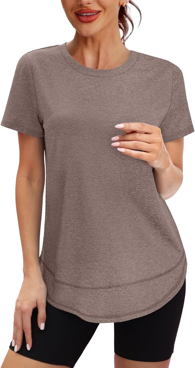 XIEERDUO Womens Workout Tops Short Sleeve Shirts Quick Dry Outfits for Hiking Running S-3XL