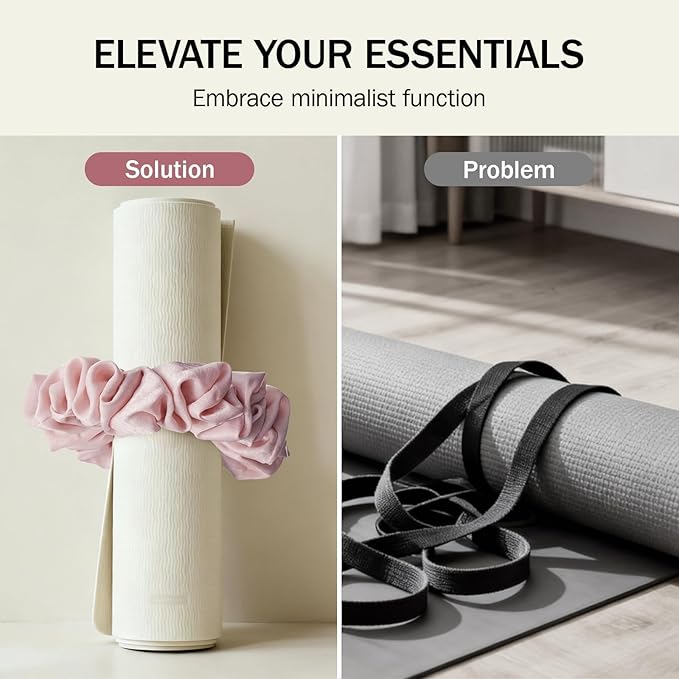 Slim Panda Yoga Mat Scrunchie,Style & Cute Mat Holder,Stretchable Velvet Fabric Fit All Standard Yoga Mats (mat not included)