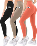 Blisset 3 Pack High Waisted Leggings for Women with Pockets Soft Active Tummy Control Pants for Yoga Running & Daily Wear