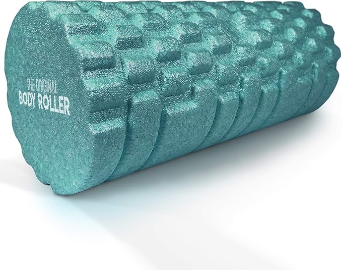 The Original Body Roller - High Density Foam Roller Massager for Deep Tissue Massage of The Back and Leg Muscles - Self Myofascial Release of Painful Trigger Point Muscle Adhesions - 13" Turquoise