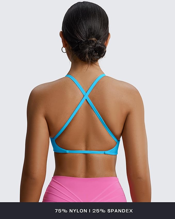 Aoxjox Women's Workout Sports Bras Fitness Metamorph Sienna Twist Bra Yoga Crop Tank