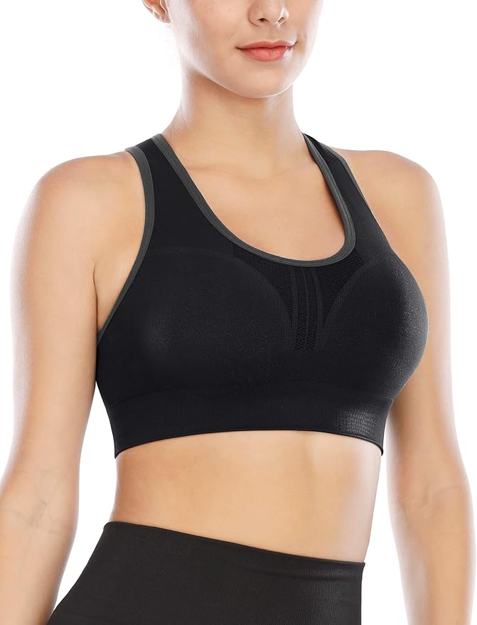 Heathyoga High Impact Sports Bras for Women High Support Padded Sports Bra Pack Racerback Bras for Women Workout Bra Sets