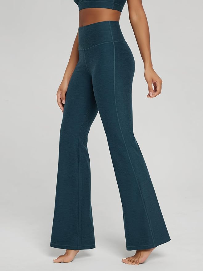 ODODOS Women's Powerful Tummy Control Flared Yoga Pants 2.0 High Waist Workout Bootcut Leggings with Inner Pocket- 29" / 31"