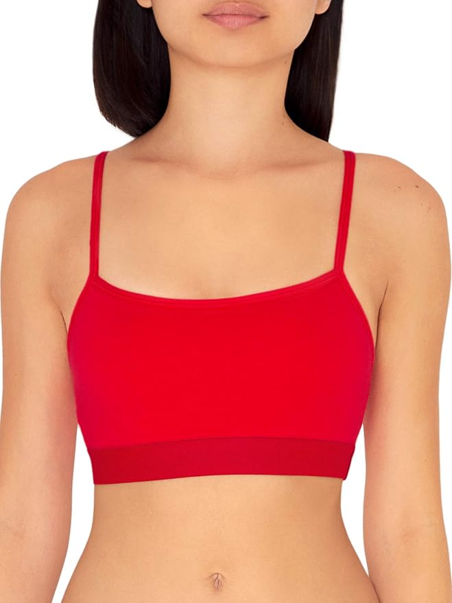 Fruit of the Loom Women's Spaghetti Strap Cotton Sports Bra - All-Day Comfort & Easy Movement