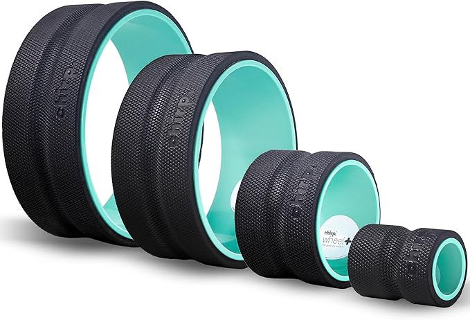 Chirp Wheel Foam Roller – Targeted Back & Neck Relief, Lumbar Spine Stretcher, Spinal Decompression Back Stretcher, Massage Roller with Density Foam for Physical Therapy, Supports 500lbs, 4-Pack Mint