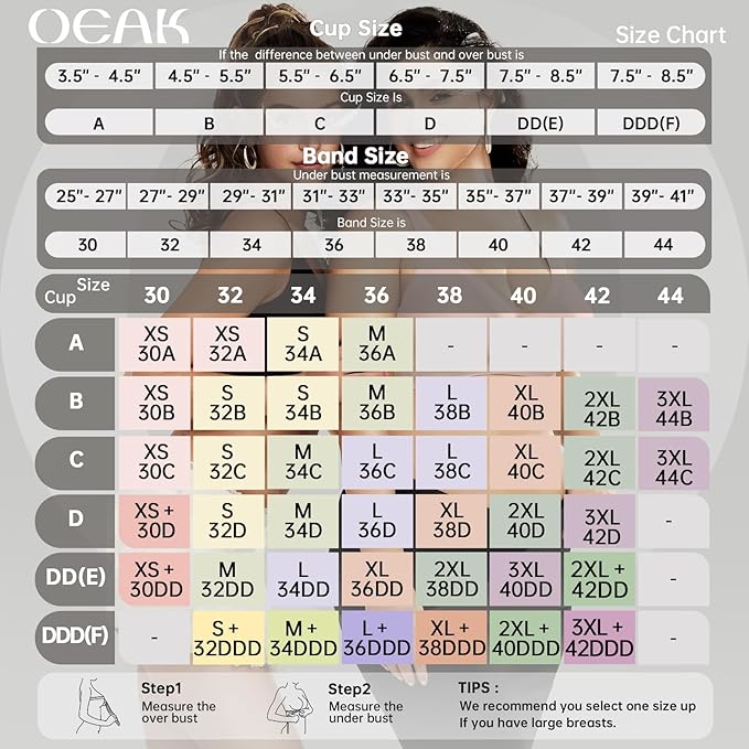 OEAK Womens Deep V Bras Wireless Comfortable Bra Supportive No Underwire Bras Tshirt Push Up Bralettes Plunge Seamless Bra