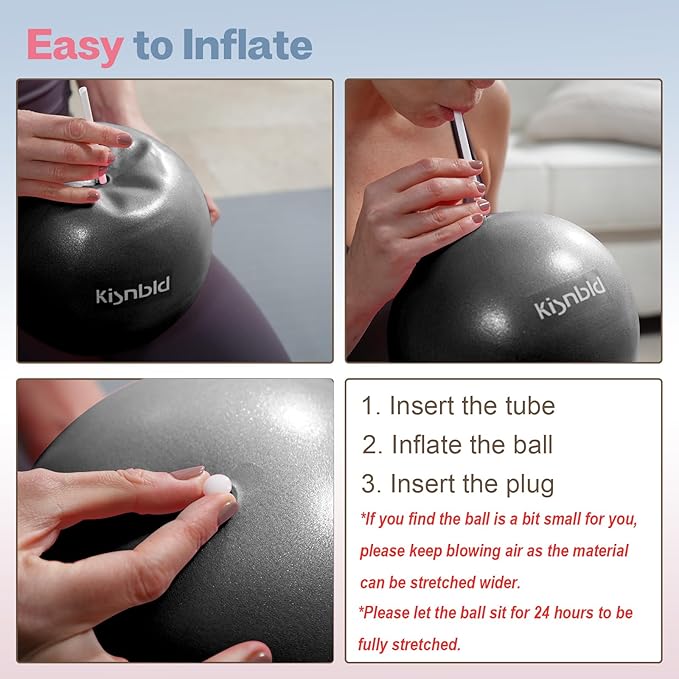 Small Exercise Ball, 9 Inch Mini Pilates Ball, Anti Burst and Slip Resistant Mini Yoga Ball for Stability, Fitness, Physical Therapy, Stretching & Core Strength Workout at Home Gym & Office