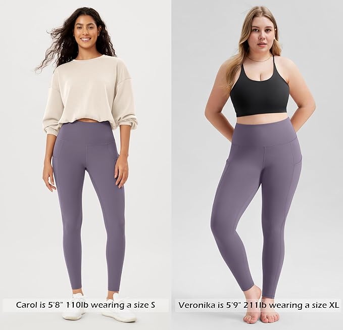 ODODOS Women's High Waisted Yoga Leggings with Pockets, Tummy Control Non See Through Workout Athletic Running Yoga Pants