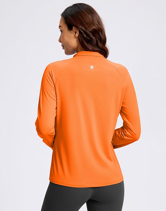 G Gradual Women's Lightweight Athletic Jacket Sun Protection UPF 50+ Zip Up 4 Pockets Long Sleeve Shirts Workout Running
