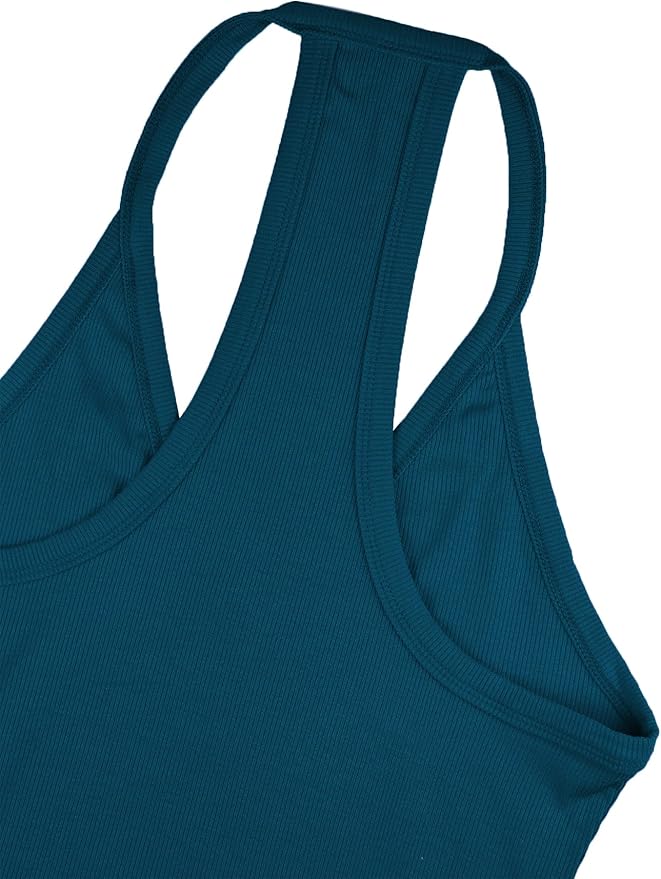 iGENJUN Workout Tops for Women Racerback Basic Tank Summer 2026 Camisole V Neck Slim Fit Ribbed Sleeveless
