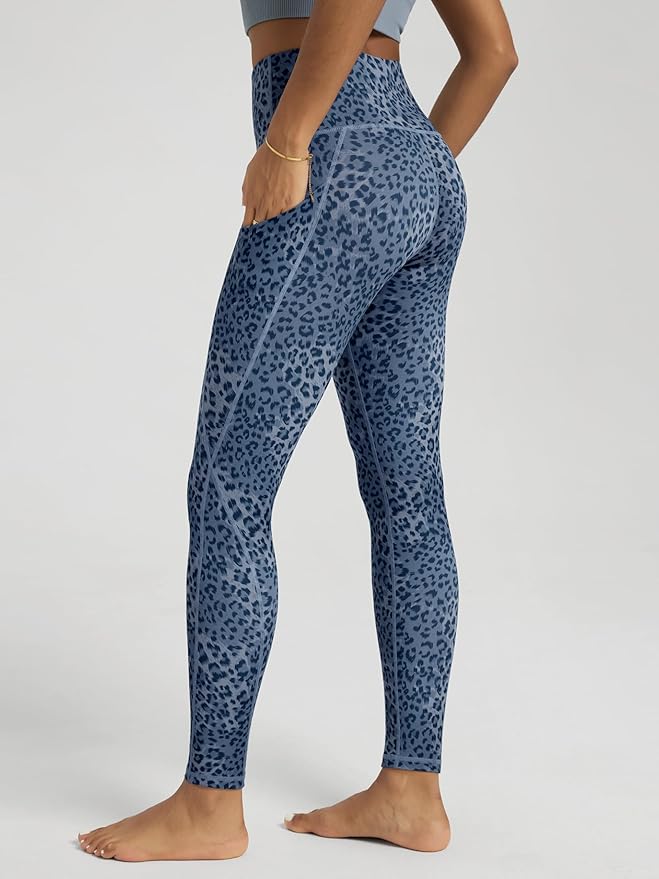 ODODOS Women's High Waisted Yoga Leggings with Pockets, Tummy Control Non See Through Workout Athletic Running Yoga Pants