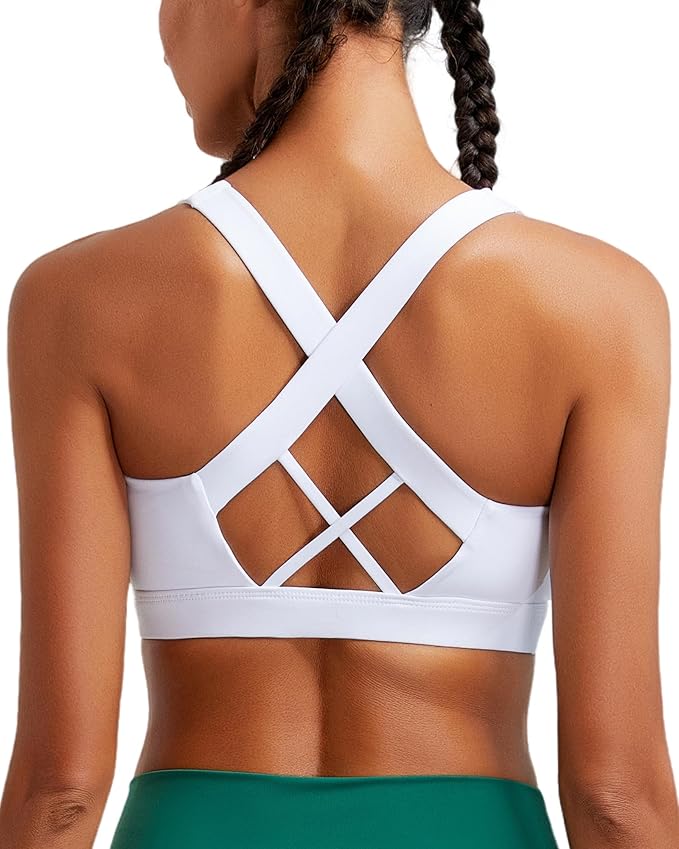 RUNNING GIRL Sports Bra for Women, Molded Cup High Impact Sports Bras for Women with Sewn in Pads