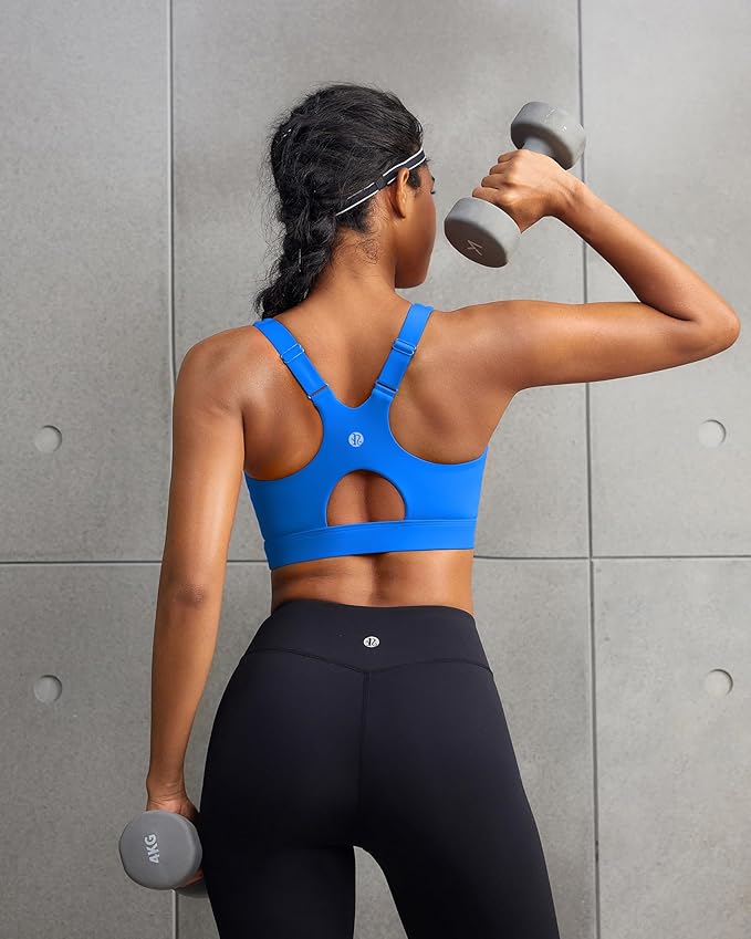 RUNNING GIRL Sports Bra for Women,Adjustable Straps Supportive High Impact Sports Bras for Women with Sewn in Pads