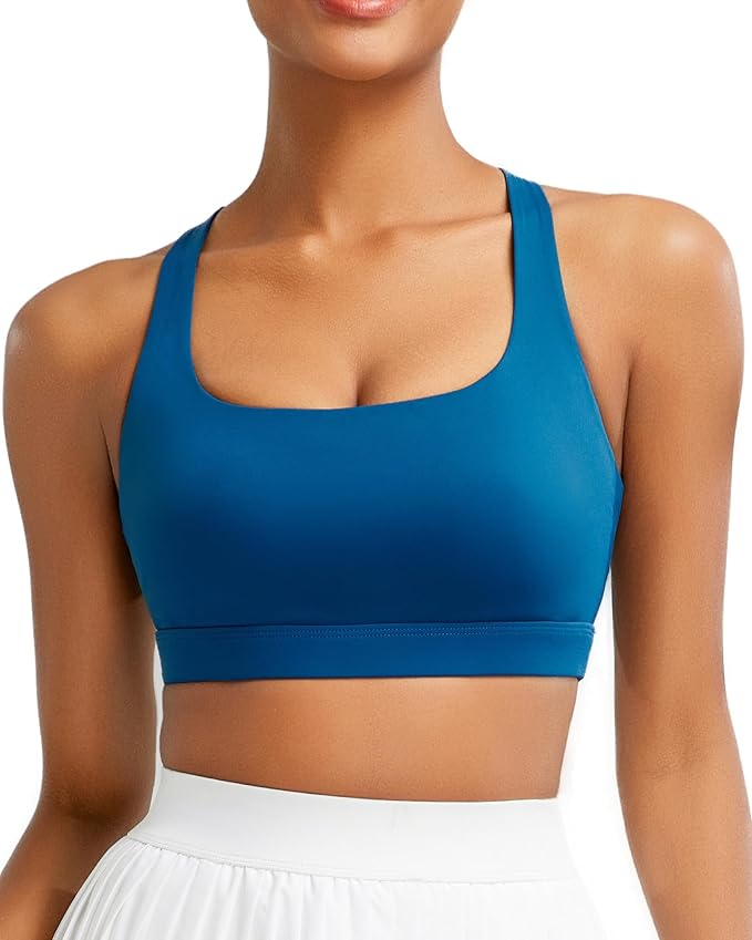 RUNNING GIRL Sports Bra for Women, Molded Cup High Impact Sports Bras for Women with Sewn in Pads