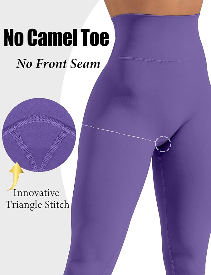 Olmlmt No Front Seam Workout Leggings for Women Tummy Control Butt Lifting Leggings Buttery Soft Gym Yoga Pants