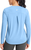 SANTINY Lightweight Long Sleeve Workout Tops for Women Breathable Gym Yoga Athletic Running Hiking Top UPF 50+ Sun Shirts